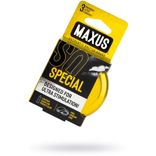 Презервативы с точками и рёбрами в железном кейсе MAXUS Special - 3 шт.