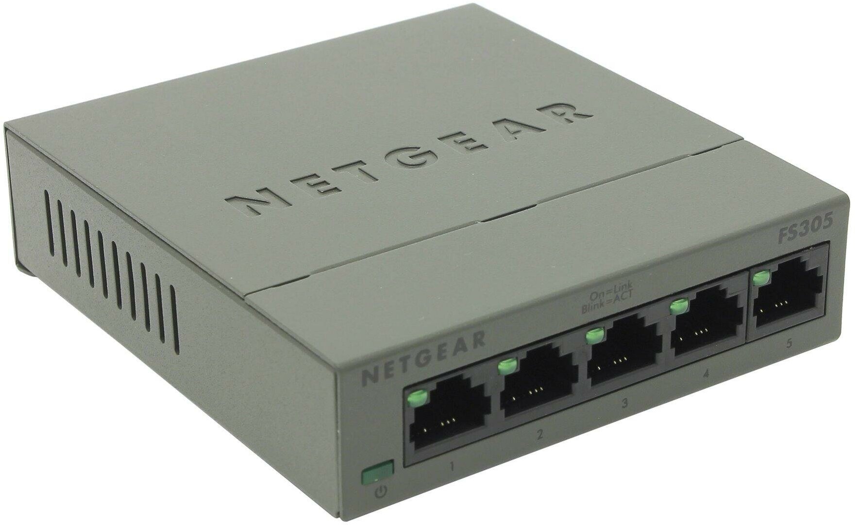 Коммутатор NETGEAR FS305-100PES 5-port 10/100 Mbps switch with external power supply,metallic case