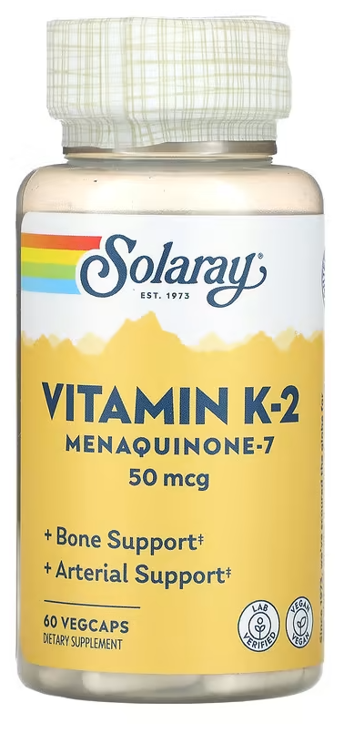 Капсулы Solaray Vitamin K-2 MK-7, 60 шт.