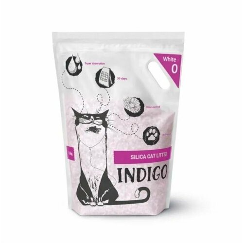 INDIGO силикагелевый наполнитель для кошачьих туалетов White, 5 л