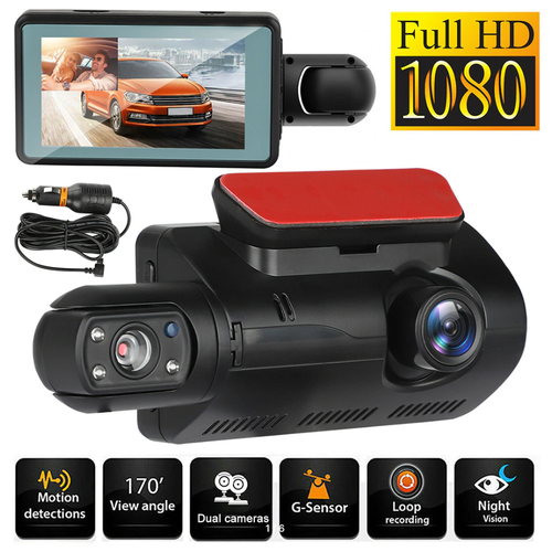 Автомобильный видеорегистратор Dual Lens / 2 камеры / Full HD 1080P / G-Sensor