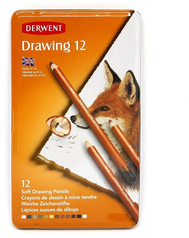 Набор карандашей цветных Derwent "Drawing" 12 цв в метал кор - фото №8