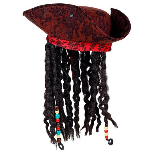 Карнавальный костюм/набор Riota Пират, пиратская шляпа/треуголка с волосами