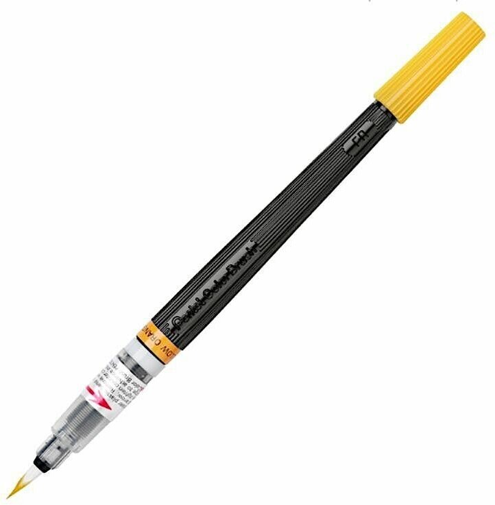 Кисть с краской Colour Brush, 1-10 мм, 5 мл, цвет: желто-оранжевый, Pentel