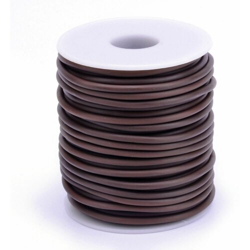 Шнур резиновый каучуковый с отверстием, намотка 3 метра, d 4 мм, коричневый, для рукоделия, создания бижутерии