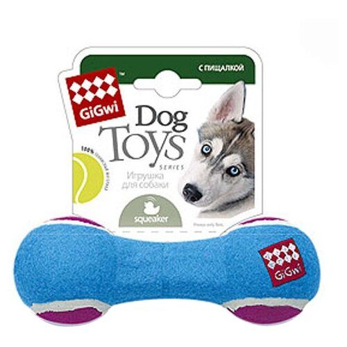 Гантель для собак GiGwi Dog Toys средняя (75005), голубой/фиолетовый, 1шт.