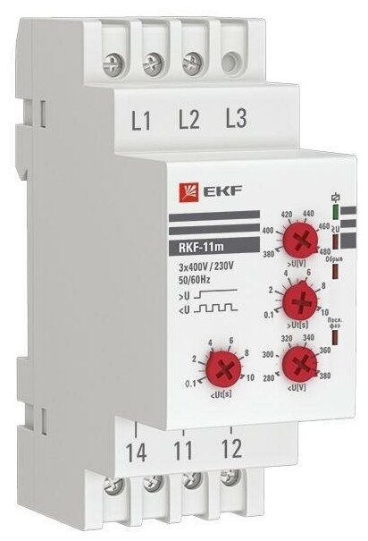 Реле контроля фаз RKF-11m PROxima | код rkf-11m | EKF (3шт. в упак.)