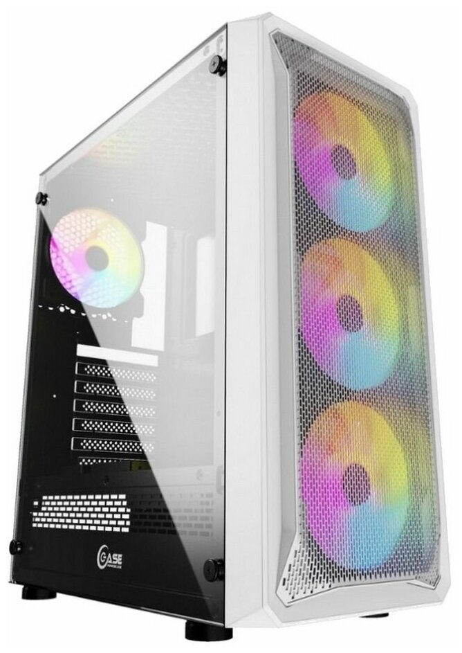 Корпус Powercase Mistral Z4 White, Tempered Glass, Mesh, 4x 120mm 5-color LED fan, ATX (CMIZW-L4)