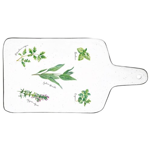 фото Доска сервировочная д/сыра easy life herbarium без инд.упаковки, фарфор, 34.5х18 см (el-r2210_heru)