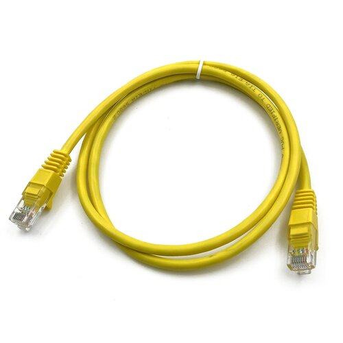 Патч-корд Buro UTP-5E-1M-Y литой (molded), UTP, cat.5E, 1м, 4 пары, 26AWG, алюминий омедненный, 1 шт, желтый патч корд premier 5 970 utp 4 пары cat5e solid cca molded 30м белый rj 45 m rj 45 m