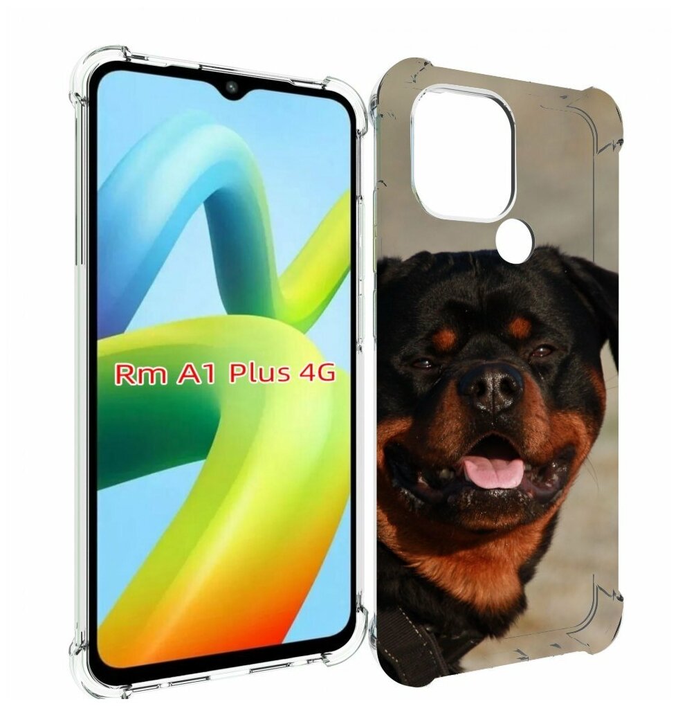 Чехол MyPads ротвеллер 2 для Xiaomi Redmi A1 Plus + задняя-панель-накладка-бампер