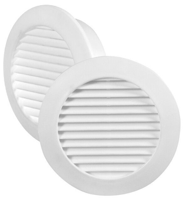 Решётка вентиляционная дверная, круглая 58 мм, цвет белый, комплект из 2 шт. - фотография № 1