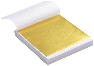 Сусальное золото Позолота Поталь для золочения 100 листов 9х9 (Золото)