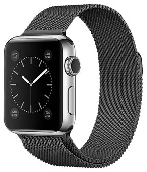 Ремешок металлический Ремешок для Apple Watch миланская петля 38-40 мм, черный / Браслет для Apple Watch