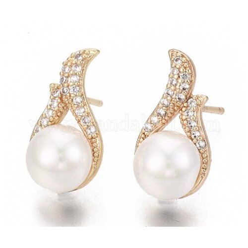 Серьги маленькие из искусственного жемчуга, 1,5 см