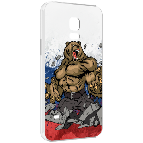 Чехол MyPads медведь защитник родины для Samsung Galaxy S5 mini задняя-панель-накладка-бампер