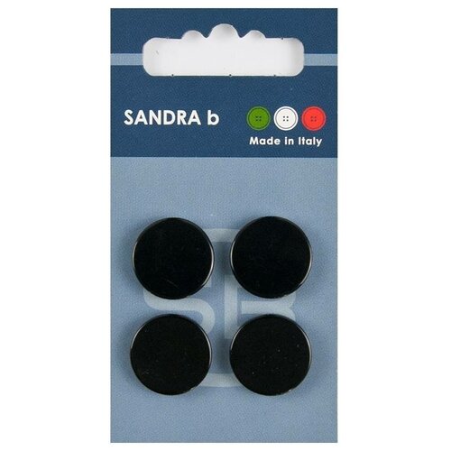 Пуговицы Sandra, черные, круглые, 1 упаковка