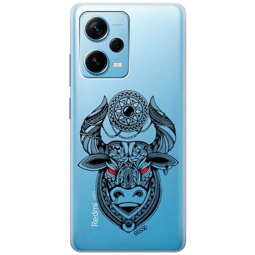 Силиконовый чехол на Xiaomi Redmi Note 12 Pro, Note 12 Pro+, Note 12 Explorer Edition с 3D принтом Grand Bull прозрачный чехол книжка на xiaomi redmi note 12 pro note 12 pro note 12 explorer edition с 3d принтом grand bull черный