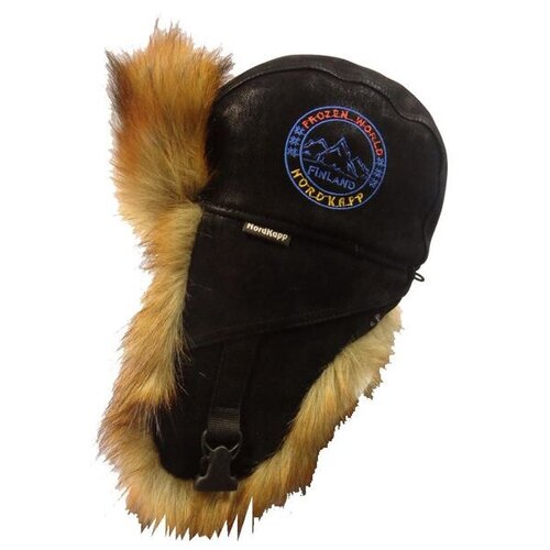 фото Мембранная шапка-ушанка с фольгированной подкладкой nordkapp frozen world 554 лиса, черный