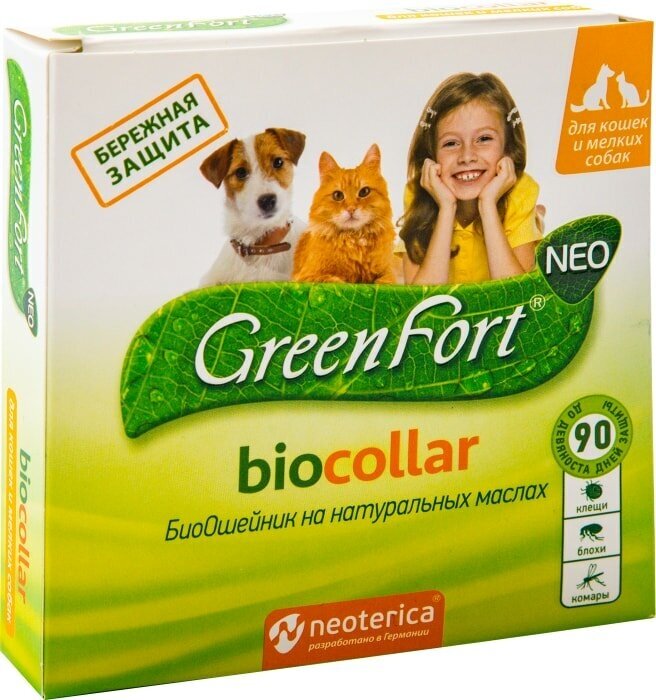 фото Биоошейник для кошек и мелких собак GreenFort NEO BioCollar 40см