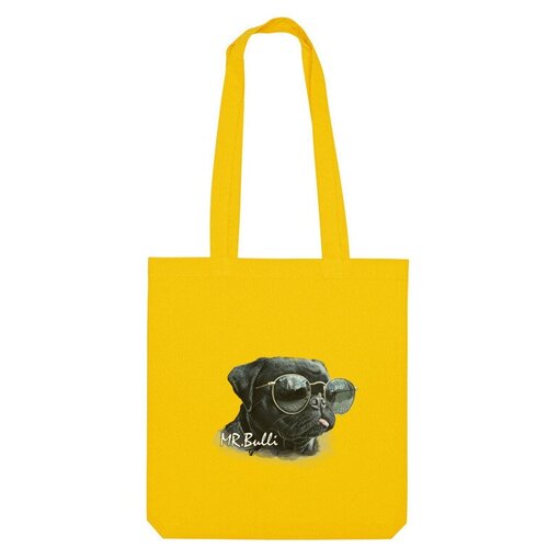 Сумка шоппер Us Basic, желтый детская футболка mr bulli французский бульдог в очках собака рисунок 104 синий