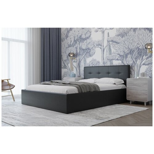 Односпальная кровать Черная роза с ортопедическими ламелями, 80х200 см