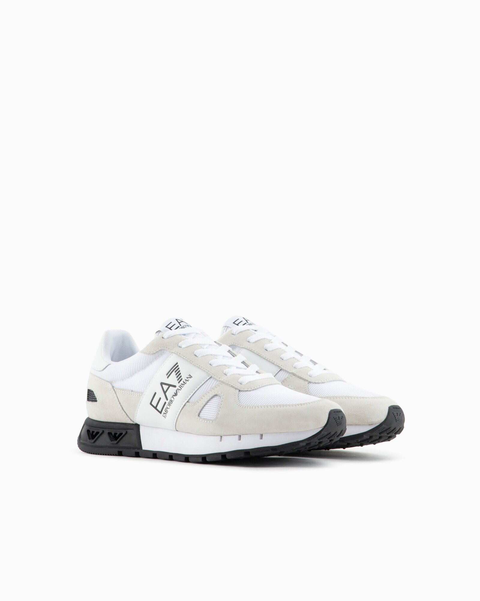 Кроссовки EA7 EMPORIO ARMANI, размер 11, белый/бежевый/черный — фото 1