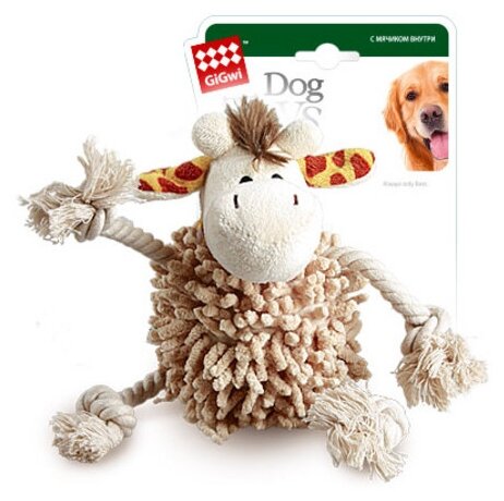 Мягкая игрушка для собак Gigwi Жираф с теннисным мячом 75072 - фото №2