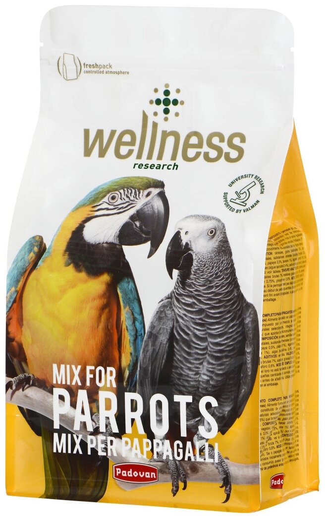 Корм для крупных попугаев PADOVAN Wellness Mix, 750г