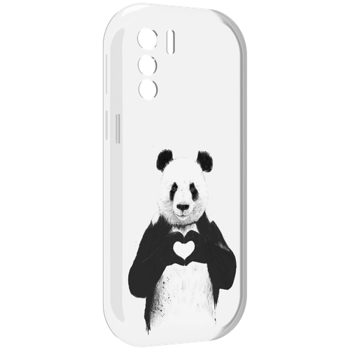 Чехол MyPads Влюбленная панда для UleFone Note 13P задняя-панель-накладка-бампер