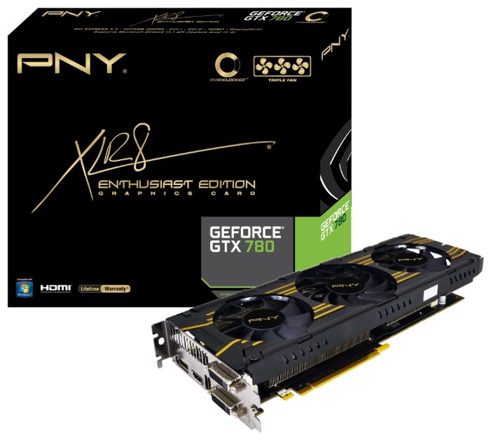 Видеокарта PNY GeForce GTX 780 1006Mhz PCI-E 3.0 3072Mb 6208Mhz 384 bit 2xDVI HDMI HDCP