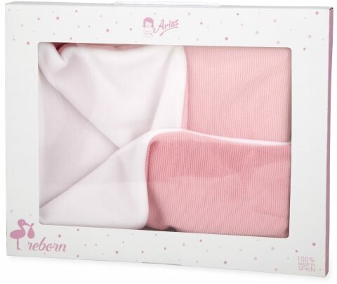 Arias одеяло-конверт для куклы, розовый с белым,56х71 см, кор.