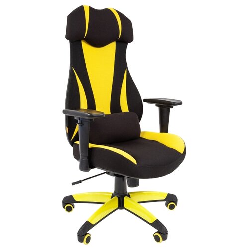 фото Компьютерное кресло Chairman GAME 14 игровое, обивка: текстиль, цвет: черный/желтый