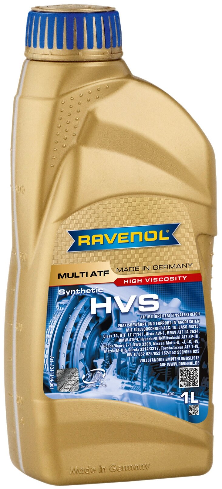 Трансмиссионное масло RAVENOL Multi ATF HVS Fluid, синтетическое, 1 л