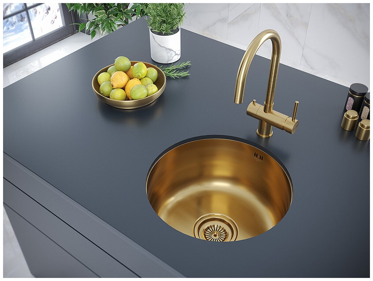 Смеситель Paulmark HELLER He213218-BG брашированное золото с подключением к фильтру — фото 1