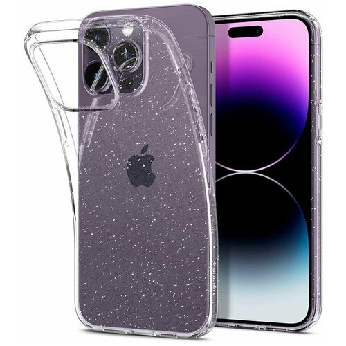 чехол капсула spigen для galaxy a21s liquid crystal прозрачный acs00975 Чехол Spigen Liquid Crystal Glitter (ACS04810) для Apple iPhone 14 Pro Max (Crystal Quartz)