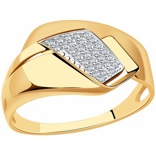 фото Золотое кольцо александра кл3817ск с фианитом diamant-online