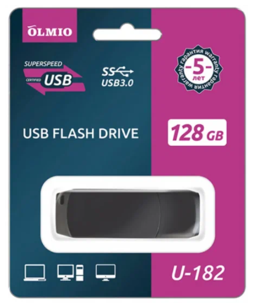 USB Flash Drive Olmio U-182 128GB USB 3.0 Black