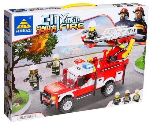 --- Конструктор пожарные «Спасательная машина», стреляет водой, 265 деталей
