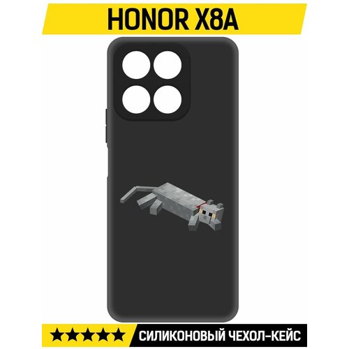 Чехол-накладка Krutoff Soft Case Minecraft-Кошка для Honor X8a черный чехол накладка krutoff soft case minecraft свинка для honor x8a черный
