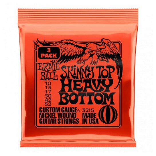 Ernie Ball 10-52 Slinky Top Heavy Bottom 3215, 3 комплекта