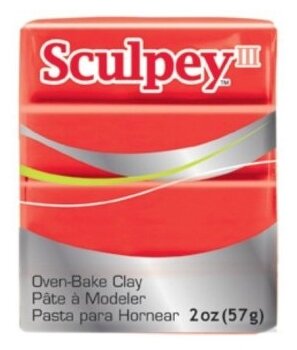 Полимерная глина Sculpey III, цвет - 583 ярко-красный, 57 г