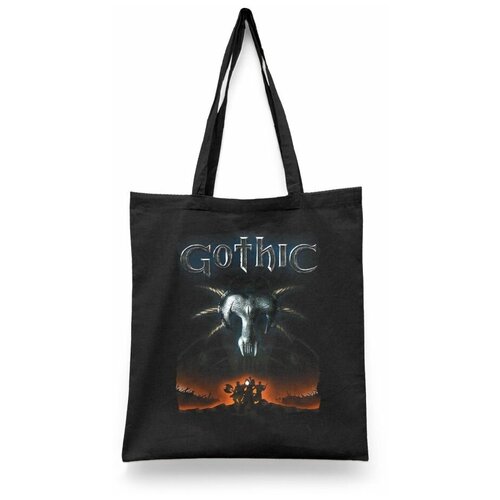 фото Сумка-шоппер унисекс каждому своё "gothic/game/игра" белая