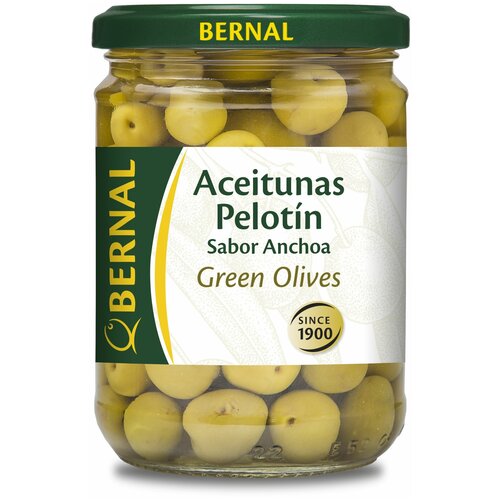 Оливки Bernal PELOTIN, с косточкой в анчоусном рассоле, Премиум, Испания, 436г