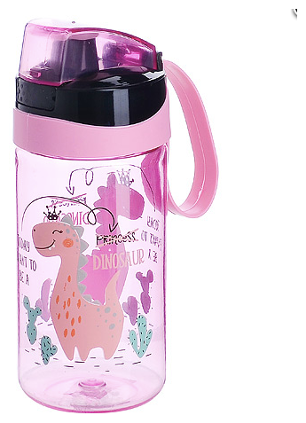 Бутылка для воды 520 мл. детская пластик розовая - фотография № 2