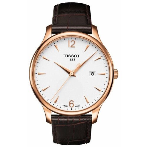 часы tissot tradition t063 610 11 057 00 Наручные часы TISSOT T-Classic, белый, коричневый