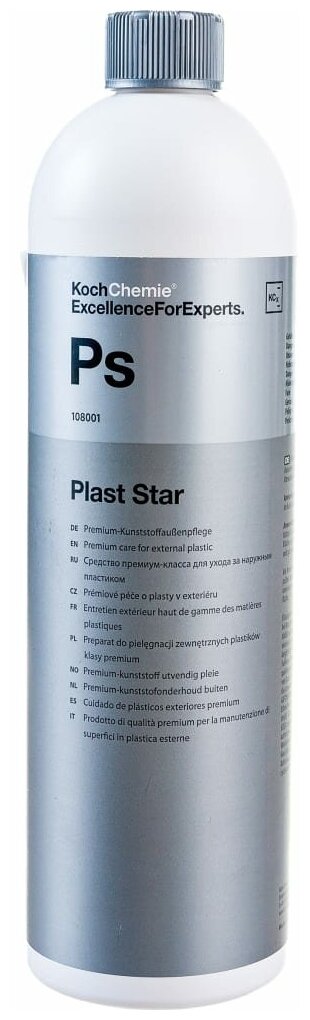 ExcellenceForExperts | Koch Chemie PLAST STAR KUNSTSTOFFTIEFENPFLEGE - Средство премиум-класса для ухода за наружным пластиком и резиной (1л)