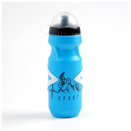 Мастер К Бутылка для воды велосипедная Мастер К., 650 мл, с креплением, синяя
