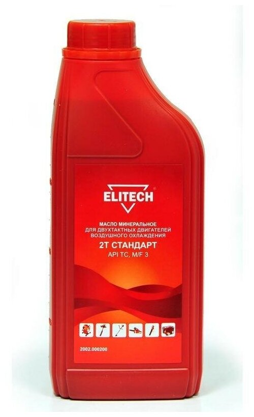 Масло минеральное 2-тактное Elitech 2002.000200 1 литр - фотография № 5