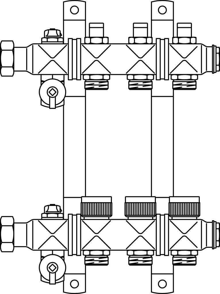 1404558 Коллектор Oventrop Multidis SF 1" на 8 контуров с регулирующими вставками